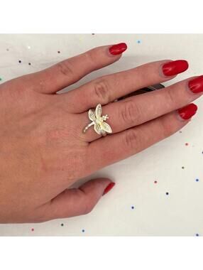 Vintage Sterling Silver Dragonfly Ring